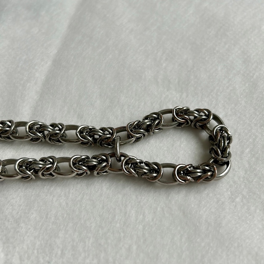 Banana Republic Silver Tone Double Chunky Interlo… - image 7